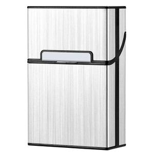 4 x Cigarette Case, Brushed Aluminium with Magnetic, Up to 20 Cigarettes for 85mm King Size (Silver) 4 x Cigarette Case, Brushed Aluminium with Magnetic, Up to 20 Cigarettes for 85mm King Size (Silver)
