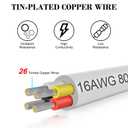 100FT 18 Gauge Wire 3 Conductor, 18AWG Electrical Wire, 18/3 Oxygen Free Stranded Tinned Copper Wire, Insulated Low Voltage Cable for LED Lamps Lights
