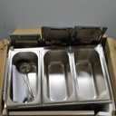 3-Pan Commercial Food Warmer  1500W Electric Stainless Steel Food Warmer, 6.9 QT Steam Table Pan with 86-185F Temp Control for Catering, Restaurants, Buffets (21 QT Total Capacity)