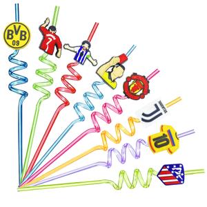 8PCS 2026 Themed Reusable Drinking Straws Soccer Party Favors for Birthday Game Day Tailgate Decorations Party Favors Supplies Decor (yellow)