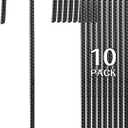 16 Inch Rebar Stakes Heavy Duty, 10 Pack J-Shaped Tent Stakes, Ground Anchor Stakes for Landscaping Plants Fabric Tube Fence, Black