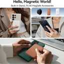 CASEKOO World's First 3-in-1 Magnetic Ring Stand for Samsung Galaxy S25 Ultra case | Patented Design, 16FT Military Drop Protection, Magsafe Compatible | Slim Matte Translucent Cover 6.9" 2025, Green