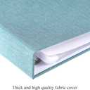 1DOT2 12x12 Inch Large 3 Ring DIY Scrapbook Photo Album Journal with 30 Plastic Sleeves 60 Pages and Fabric Cover for Baby Travel Wedding Anniversary kids Adventure (Cyan Blue Cover/White Pages)
