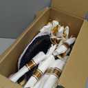 Nervure 350Pcs Blue Plastic Plates - Blue Gold Plastic Dinnerware Sets for 50 Guests - 100 Navy Gold Disposable Plates, 50 Pre Rolled Silverware, 50 Cups Perfect for Wedding & Party