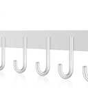 ACMETOP Over The Door Hooks, Aluminum Door Hanger Hook with 6 Coat Hooks for Hanging, Heavy Duty Over The Door Coat Rack for Towel, Bag, Robe, Back of Bathroom, Silver