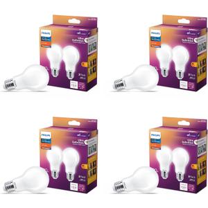 Philips LED 100W A19 8-Pack Ultra Definition (2700K) 1500 Lumen (11.5W = 100W) Dimmable Frosted Flicker-Free Light Bulbs