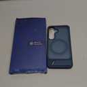 for Samsung Galaxy S25 Case with Screen Protector+Lanyard Wrist Strap,Magnetic Translucent Matte Rugged Slim Phone Cover Built in Invisible Kickstand [Fit for MagSafe], 2025 Navy Blue