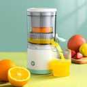 Electric Juicer Rechargeable,Portable Kitchen Gadget for making Orange Juice,Squeezing Oranges,Lemons,Kiwi Fruit,Grapefruits,and Citrus Juices.Comes with USB charging and a Cleaning Brush(Green)