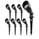 4W LED Landscape Lights Low Voltage Landscape Lighting Spotlights GL106-BKLED8 AC/DC 12V Warm White Waterproof for Driveway,Yard, Lawn,Patio,Walls,Trees,Flags,Outdoor Light (Black, 8 Pack)