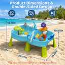2026 New Foldable Double-Sided Water Table for Toddlers 1-3, Kids Water and Sand Park Activity Sensory Playset, Portable Summer Outdoor Water Table Toys, 23 Piece Water Toy Accessories (Medium)