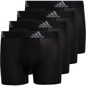 adidas Youth Performance Boxer Brief, Kids Underwear, Athletic Fit Microfiber Boxer Briefs (Large, Black/Grey)