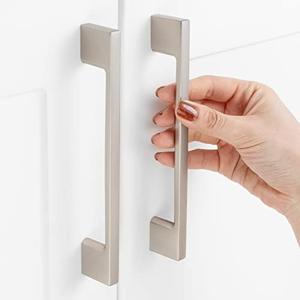 ASKANO 10 Pack 5 Inch Hole Centers, Brushed Nickel Cabinet Pulls Satin Nickel Cabinet Handles Silver Kitchen Hardware for Cabinets ZP2205 Drawer Bedroom Dresser Bathroom Vanity Cupboard Closet