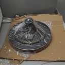 15in White Milk Glass Ceiling Light Fixture, LED Bulb Included, Vintage Semi Flush Mount Pendant Light Antique Brass Mid Century Art Deco Chandelier for Kitchen Dining Room Hallway Bedroom