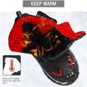 Littleplum Boys Snow Boots Winter Waterproof Antiskid Boots Hiking Outdoor Shoes Booties for Unisex Kids (Little Kid/Big Kid) (8065/Black Red)