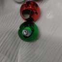 Meooeck 2 Pcs Christmas Ball Tree with Lights 16 Inch LED Fireplace Table Holiday Xmas Tree Decorations Tabletop Christmas Beach Decorations for Party (Red, Green, Silver)