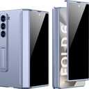 PUROOM for Samsung Galaxy Z Fold 6 Case with Privacy Screen Protector Magnetic Hinge Coverage Protective All-Inclusive Kickstand Shockproof Case (Blue)