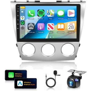 4G+64G Car Stereo for Toyota Camry 2006-2011 Wireless CarPlay Android Auto,Android 10.1 IPS Touchscreen Car Radio BT5.0,GPS,WiFi,SWC,59UI,32EQ AI DSP+HD Backup Camera for Camry Radio(Manual A/C)