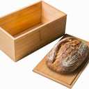 Large Bamboo Bread Box for Kitchen Countertop | Vintage Wooden Breadbox for Pantry Storage | Eco-Friendly Bread Container Keeps Bread Fresh | Modern Bread Organizer