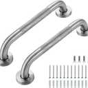 Grab Bars for Shower, 2 Pack 12-Inch Anti Slip Shower Handles for Elderly, Safety Shower Grab Bar, Stainless Steel Handicap Grab Bars for Bathroom,Toilet (Brushed Nickel, 1" Diameter)