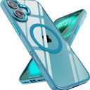 2 x SUCGLES for iPhone 16 Plus Case with MagSafe, N56 Ultra Strong Magnet, 12FT Drop Protection, Anti-Yellowing, Magnetic Slim Phone Case, Teal
