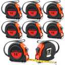Yunsailing 8 Pack Tape Measure Bulk 16 Feet Retractable Measuring Tape Small Measure Easy Read with Fractions 1/8 Measurement (Orange)