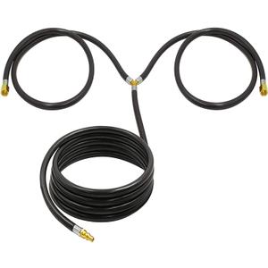 MENSI 16 Feet Y Splitter RV Propane Extension Hose for Two Outdoor Gas Grill to Hook Up RV 1/4" Quick Connect Adapter