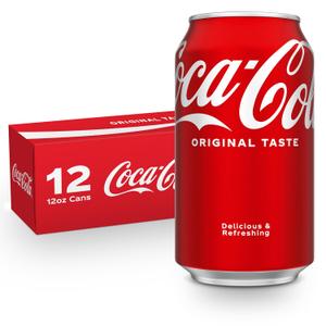 Coca-Cola Fridge Pack Soda Soft Drink, 12 fl oz Cans, 12 Pack - Classic Cola Soda Cans, BB 03-23-26