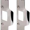 Prime-Line U 9476 Maximum Security Latch Strike, 1-1/4 in. x 7-7/8 in., Steel, Chrome Plated (Single Pack) (Pack of 2) (1 Count (Pack of 2))