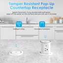 Pop Up Countertop Outlet with 15W Wireless Charger, 4 Outlets & 4 USB (2 PD20W USB-C) 3.15in Desk Hole Pop Up Power Outlet for Kitchen Countertop,Office Conference Table.ETL Listed