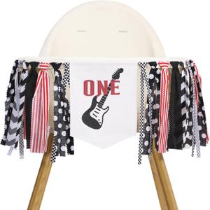 One Rocks High Chair Banner - Rock And Roll 1st Birthday Party Decorations, One Rocks, First Born To Rock Banner, Rockstars First Birthday Party Supplies