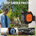 Retractable Garden Hose Reel 5/8 inch x 100 ft,Wall Mounted Heavy Duty Garden Hose Reel with 180°Swivel Bracket,Upgraded 10 Pattern Nozzle/Slow Return System(Black)