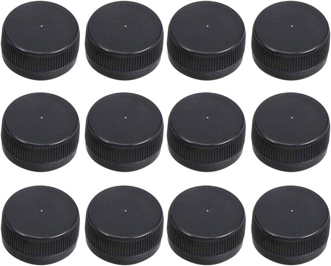 100pcs Black Plastic Bottle Caps for Diy Crafts, Leak-Proof Drink Bottle Covers, Reusable and Portable, 1.18 * 1.18 * 0.66inch, Ideal for Milk, Juice, Water, Soda