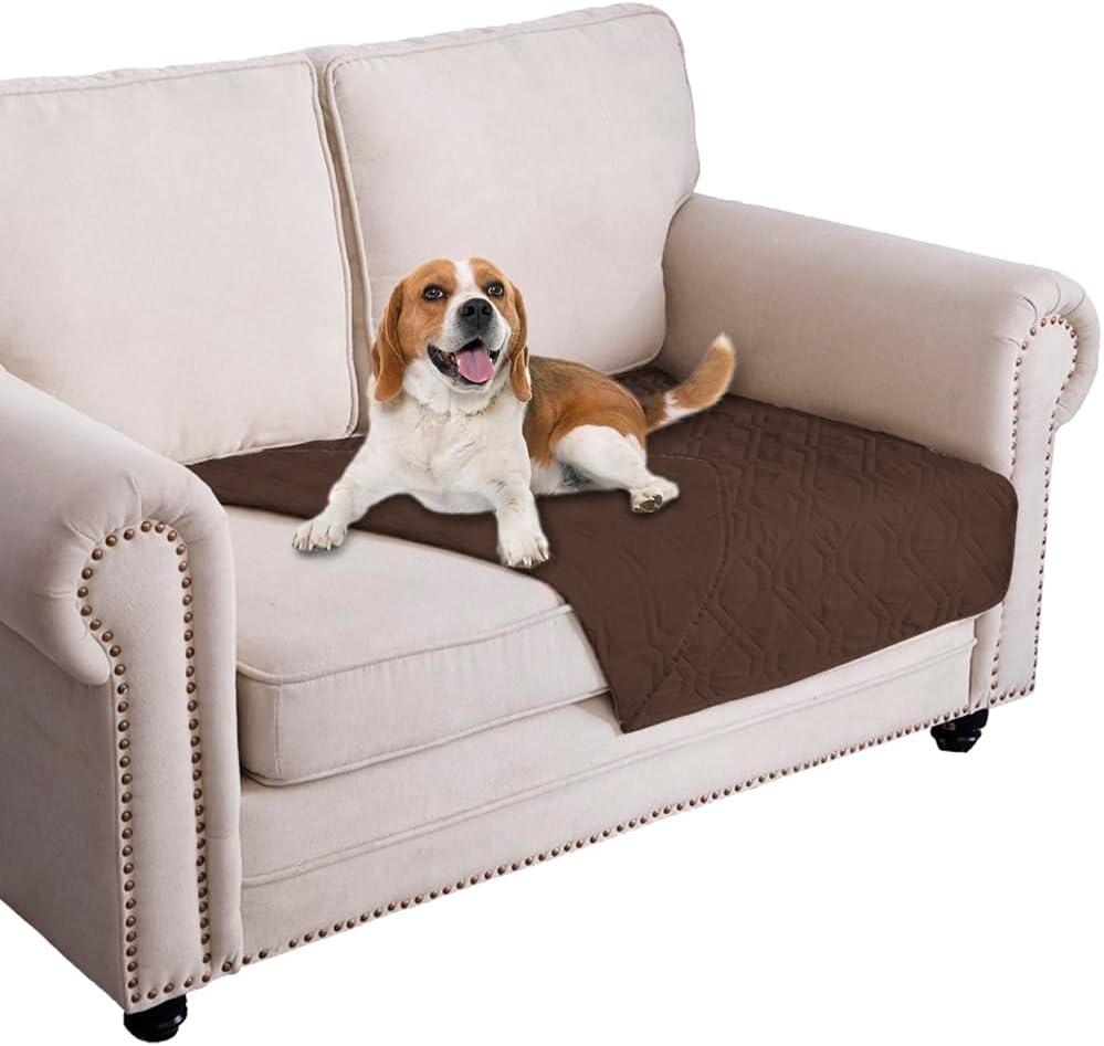 Ameritex Waterproof Blanket Reversible Dog Bed Cover Pet Blanket for Furniture Bed Couch Sofa (30x53 Inch (Pack of 1), Chocolate)