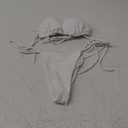 Women Two Piece Thong Bikini Set Sexy Halter Triangle Swimsuit String Brazilian Bathing Suits (Medium, White)