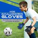 BEAST RAGE Soccer Goalkeeper Gloves for Kids Boys Youth,Soccer Goalie Gloves 4MM Anti-Slip Latex Palm Double Wrist Support,All Weather Football Gloves (Size 3 Suitable for 5-6 Years Old, Blue)