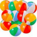 SCIONE Beach Balls Bulk 24 Pack - 9" Inflatable Beachballs Swimming Pool Toys for Kids Summer Water Games, Kids Birthday Party Favors Lua/Hawaiian Tropical Theme Decorations Supplies