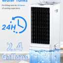 Windowless Air Conditioner w/4 Mode & 3 Speed, Waterless Alert, 2.4-Gal Tank for 24H Cooling, 12H Timer,20FT Remote, 70° Auto Swing Evaporative Air Cooler, Portable Air Conditioner for Bedroom