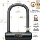 Via Velo Mini Bike U Lock| Pro Mini U Lock 20CrMnTi Steel Anti-Theft 16mm Shackle with Bracket insize:5.7 x 3.5 in and Sold Secure Diamomd Approval for All Bikes Electric Bike,Electric Scooters