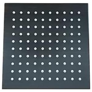 ATNKYOU 8 Inch Rain Shower Head Brass Rainfall Shower Head Square High Pressure Fixed Shower Head Waterfall Full Body Coverage Anti-Clogging Silicone Nozzles