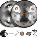 New Upgrad Dual-Faced Scale 12-Notes Handpan Drum, Handpan Drums for Adults, 440Hz D Minor Kurd Handpan, 10-Note Scale on Top, 2-Note Scale on Bottom, Beginner Handpan Drum (Gold Eye, 22 Inch)