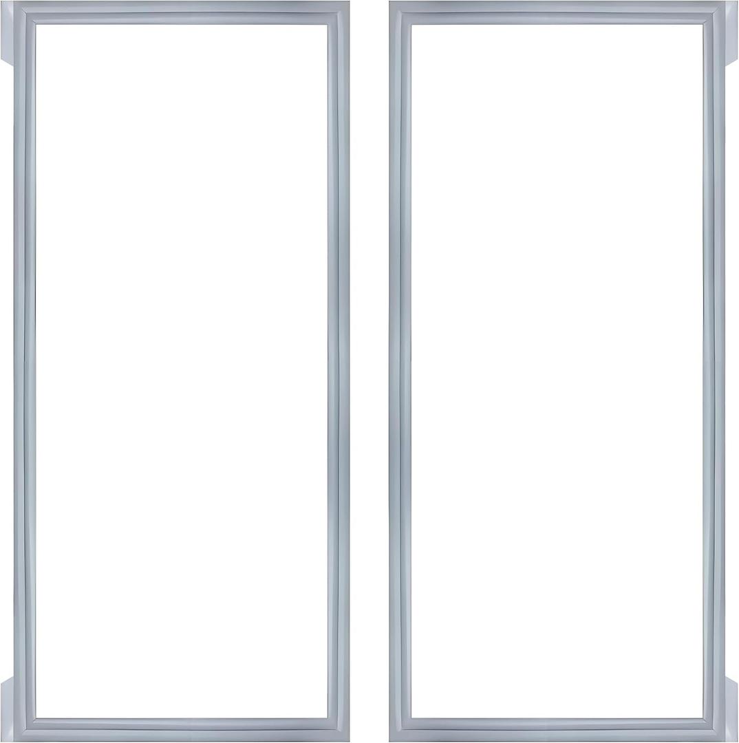 (GRAY) W10830162 Refrigerator Door Gasket (2 Pack),French Refrigerator Door Gasket Compatible with Whirlpool KitchenAid Fit Model WRF535SMBM00 Refrigerator Door Seal Part Replaces 12723206AP etc