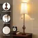 Buffet Table Lamps Set of 2,28" Tall Skinny Brown Resin Living Room Lamp
