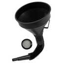 Flex Funnel - Wide Mouth Flexible Funnel with Handle, Automotive Funnels for Engine Oil, Liquid, Diesel, Kerosene,Gasoline (1pcs 5.2" Black)