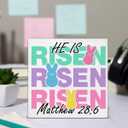 Christian Easter Decor - Easter Decorations for Home - He Is Risen Wooden Sign Home Living Room Bedroom Kitchen Table Shelf Desk Decor 55 Inches