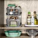 madesmart 2 Tier Organizer, Under Cabinet Storage with Pull Out Sliding Drawers, for Cleaning Supplies, Undersink, Sponges, Bottles & Bath, Adjustable Dividers & Pull Out Baskets, Grey