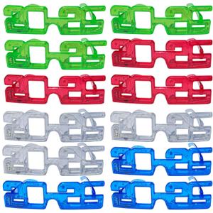 12 Pack 2026 LED Light-Up New Year Party Glasses  Fun Flashing Plastic Party Favors