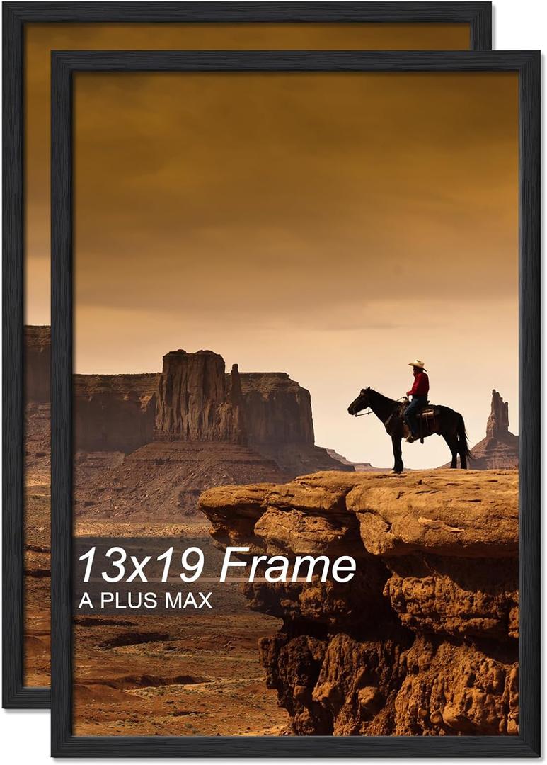 A PLUS MAX 13x19 Picture Frame Set of 2 Black Light Weight Wall Mount