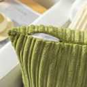 Kevin Textile Pack of 2, Corduroy Soft Solid Spring Decorative Square Throw Pillow Covers Cushion Cases Pillow Cases for Couch Sofa Bedroom Car 22 x 22 Inch 55 x 55 cm, Green