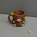 Highland Cow Ice Cream Holder - (with Free Spoon) Non-Slip Melting Preventer Compatible with Ben and Jerry Ice Cream Holder, Multi Functional Pen Holder & Highland Cow Flowerpot (Brown)