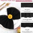 100 Pieces Cloth Napkins Black Dinner Cheesecloth Napkins for Wedding,Wrinkled Cloth Napkins Bulk for Home Party Rustic Table Decoration, 17 x 17 Inch